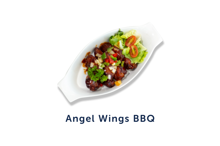 angel wings bbq caption