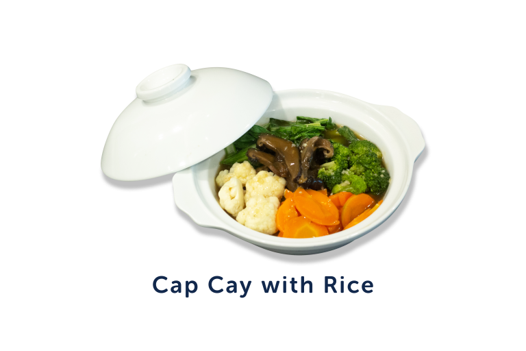 capcay with rice caption