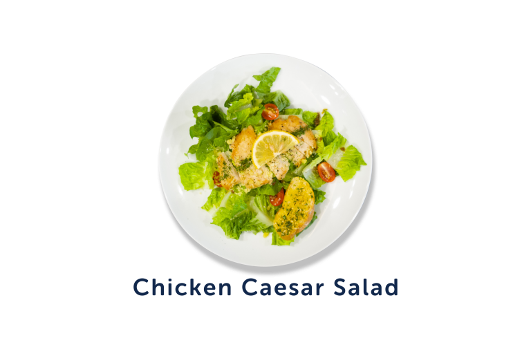 chicken caesar salad caption